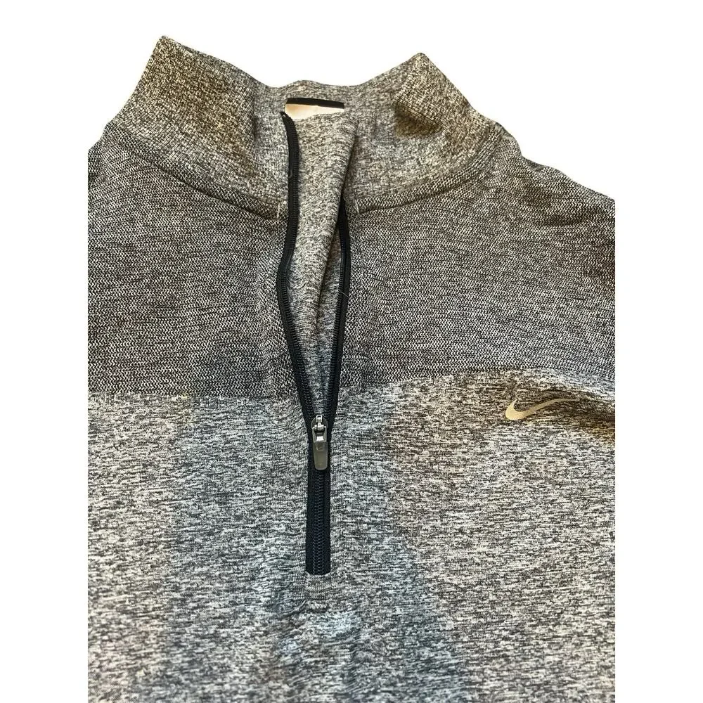Nike Running Quarter Zip Pullover Womens Medium Gray Long Sleeve Active Top